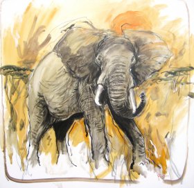 Afrikanischer Elefant Original 1742 
Acryl auf Leinwand 
80 x 80 cm