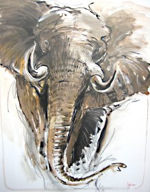 Afrikanischer Elefant Original 1723 
Acryl auf Leinwand 
120 x 100 cm