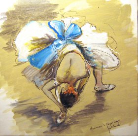 Hommage à Edgar Degas Original 1457 
Acryl/Oel 
30 x 30 cm