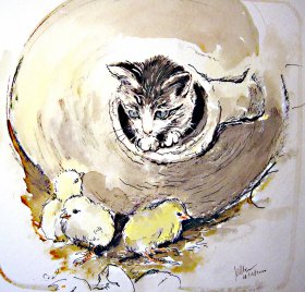 s Junge Chätzli Original 1774 
Aquarell/Tusche 
50 x 50 cm