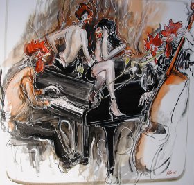 Jazztime Acryl/Oel auf Leinwand
100 x 100 cm